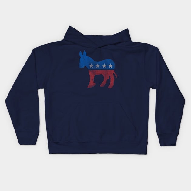 Democrat Donkey Vintage Kids Hoodie by Flippin' Sweet Gear